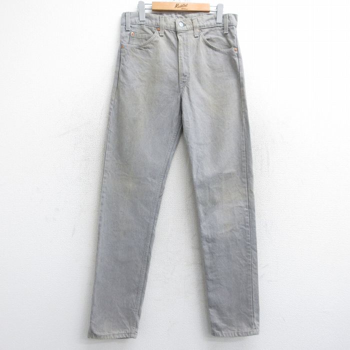 W32★古着 リーバイス Levis 505 メンズ 90年代 90s コットン USA製 グレー デニム 【spe】 25sep06 中古 ボトムス ジーパン Gパン ロング パンツ