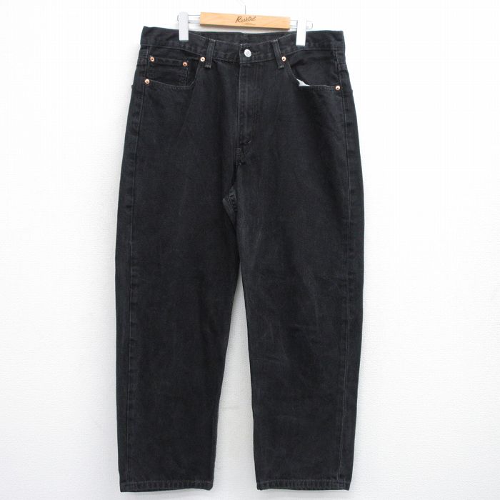 W36★古着 ジーンズ リーバイス Levis 550 メンズ コットン 黒 ブラック デニム 25sep19 中古 ボトムス ジーパン Gパン ロング パンツ