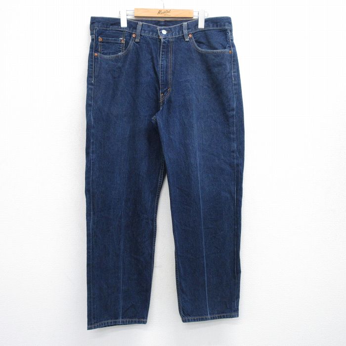 W38★古着 ジーンズ リーバイス Levis 550 メンズ コットン 濃紺 ネイビー デニム 25sep19 中古 ボトムス ジーパン Gパン ロング パンツ