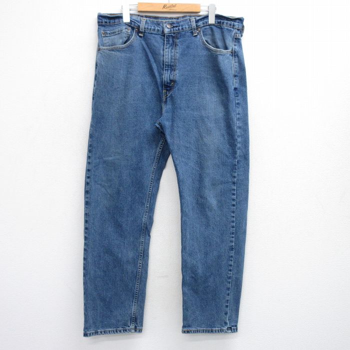 W38★古着 ジーンズ リーバイス Levis 505 メンズ 紺 ネイビー デニム 25sep19 中古 ボトムス ジーパン Gパン ロング パンツ