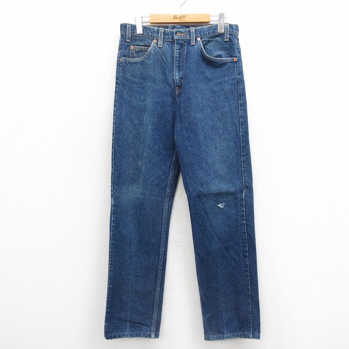 W31★古着 ジーンズ Levis リーバイス 505 メンズ 00年代 00s コットン 紺 ネイビー デニム 25sep30 中古 ボトムス ジーパン Gパン ロング パンツ