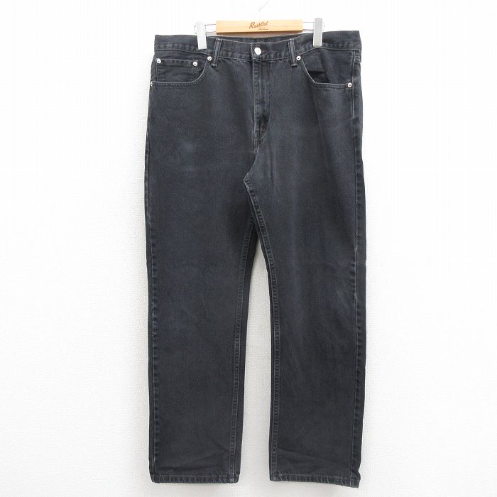 W38★古着 ジーンズ Levis リーバイス 505 メンズ コットン 黒 ブラック デニム 25sep30 中古 ボトムス ジーパン Gパン ロング パンツ