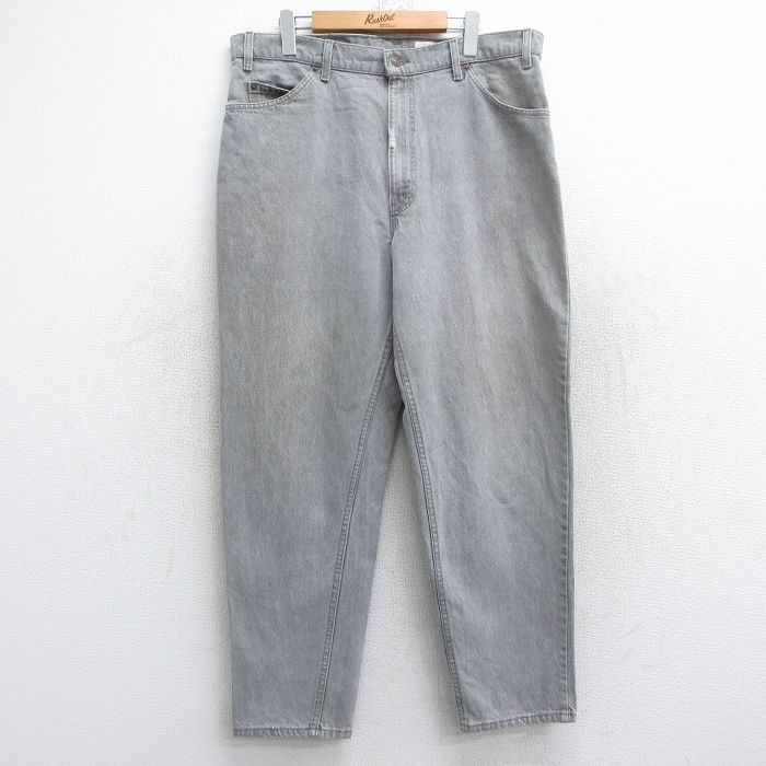 W38★古着 リーバイス Levis 550 メンズ 90年代 90s テーパード コットン USA製 グレー デニム 【spe】 25oct15 中古 ボトムス ジーパン Gパン ロング パンツ