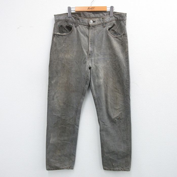 W38★古着 ジーンズ リーバイス Levis 505 メンズ 80年代 80s コットン USA製 グレー デニム 【spe】 25oct29 中古 ボトムス ジーパン Gパン ロング パンツ