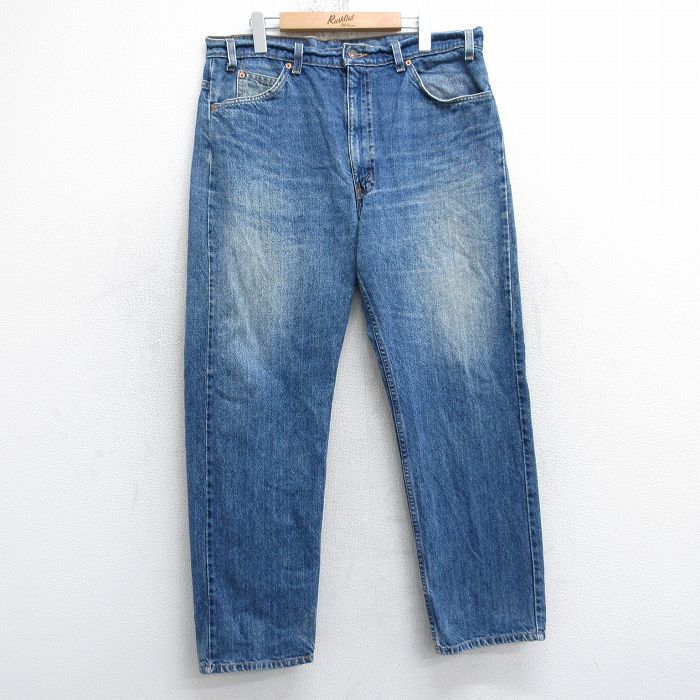 W38★古着 リーバイス Levis 505 メンズ 00年代 00s ヒゲ コットン 紺 デニム 25nov20