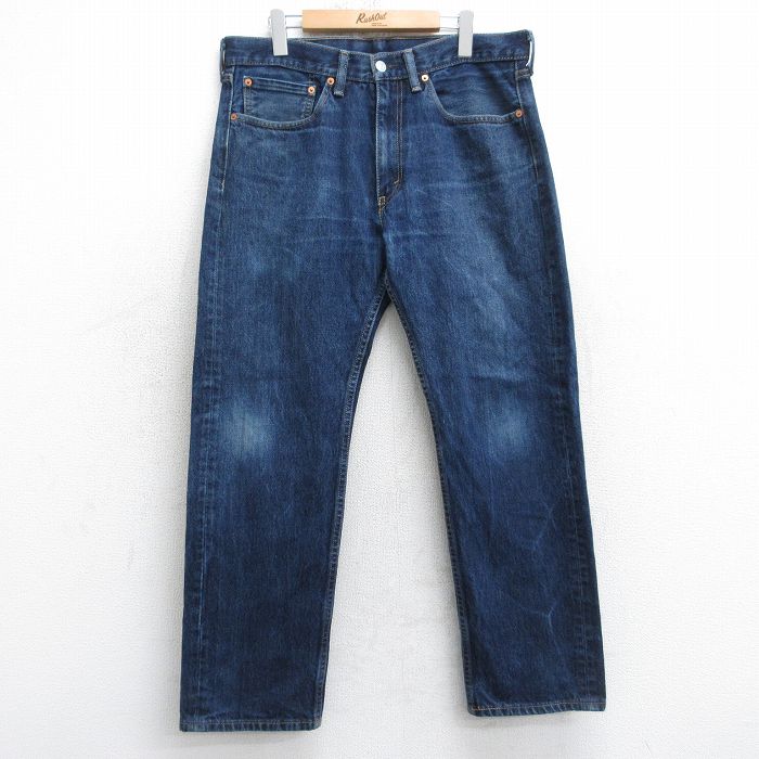 W34★古着 リーバイス Levis 505 メンズ ヒゲ コットン 濃紺 デニム 25nov20