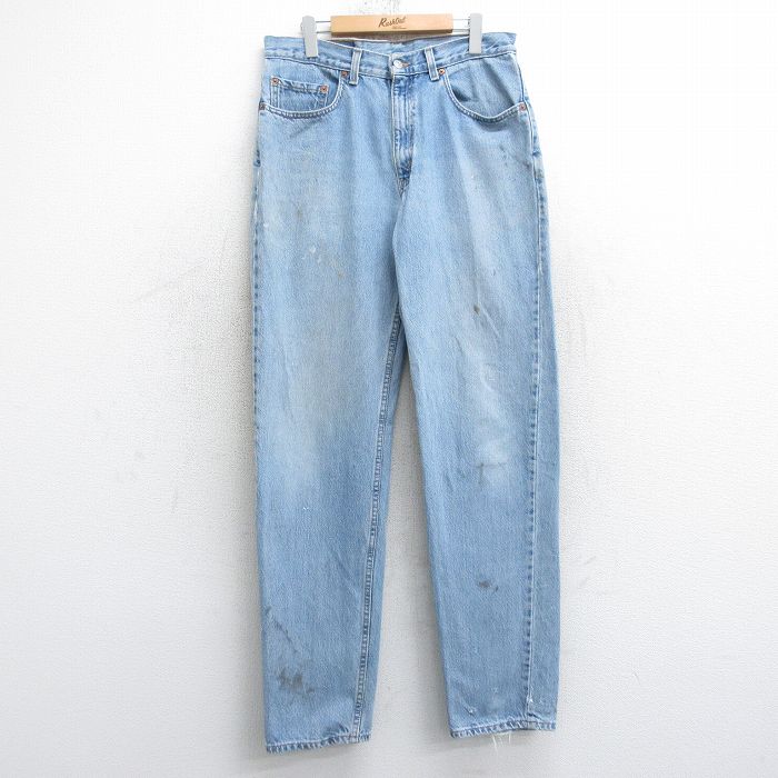W34★古着 リーバイス Levis 550 メンズ テーパード コットン USA製 薄紺 デニム【spe】 25nov20