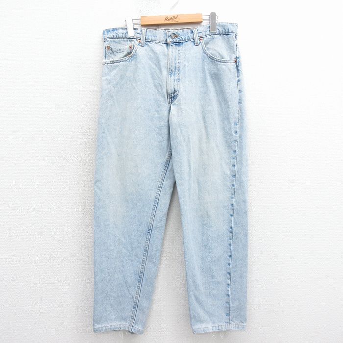 W35★古着 ジーンズ Levis リーバイス 550 メンズ 90年代 90s テーパード コットン USA製 紺 デニム 25nov25