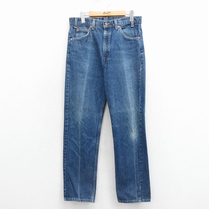 W32★古着 ジーンズ Levis リーバイス 505 メンズ 90年代 90s コットン USA製 紺 デニム【spe】 25nov25