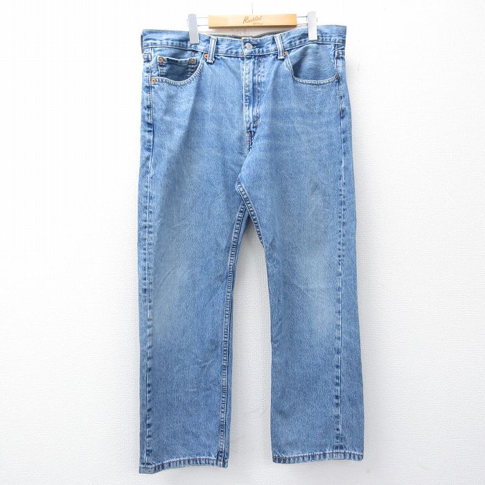 W37★古着 ジーンズ Levis リーバイス 505 メンズ ヒゲ 紺 デニム 25nov26