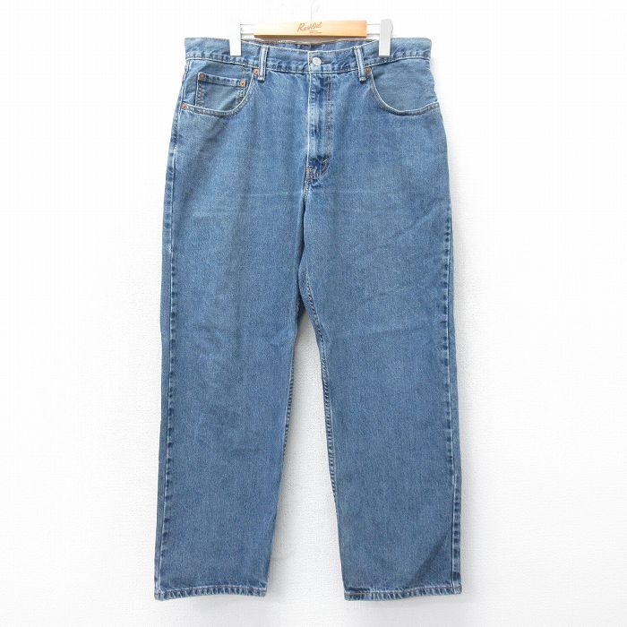W36★古着 ジーンズ Levis リーバイス 550 メンズ ヒゲ コットン 紺 デニム 26jan28