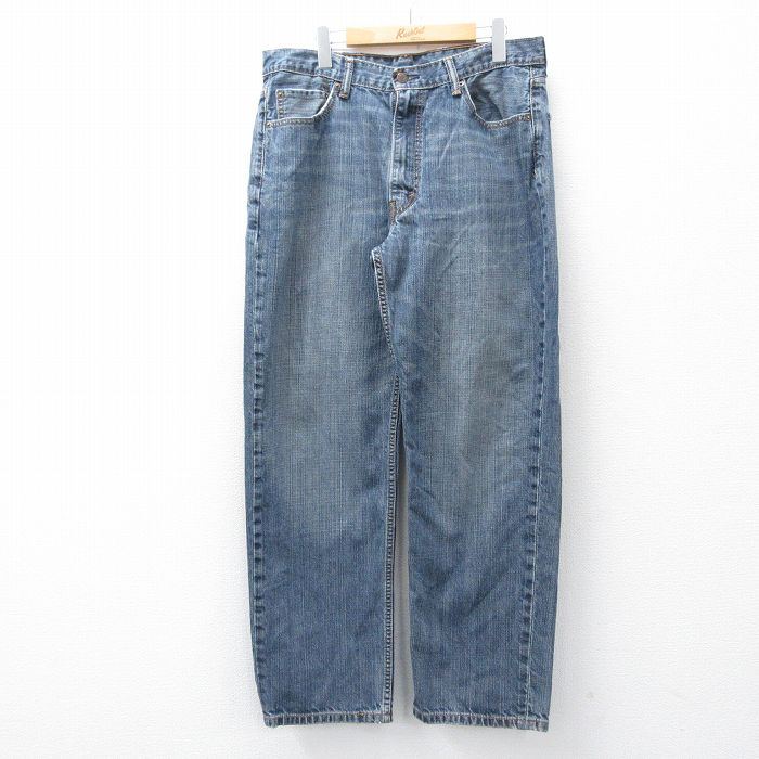 W36★古着 ジーンズ Levis リーバイス 550 メンズ ヒゲ コットン 紺 デニム 26feb05
