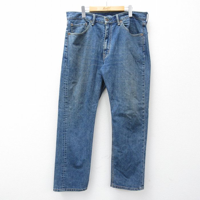 W37★古着 ジーンズ Levis リーバイス 505 メンズ ヒゲ 紺 デニム 26mar05