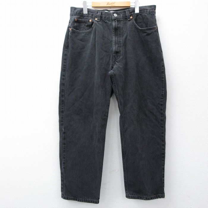 W38★古着 ジーンズ Levis リーバイス 550 メンズ コットン 黒 デニム 26mar05