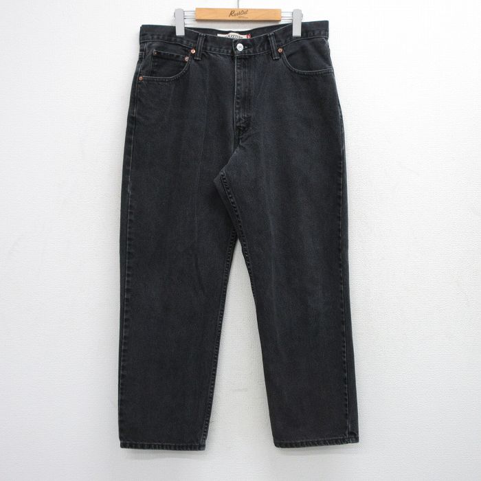 W36★古着 ジーンズ Levis リーバイス 550 メンズ コットン 黒 デニム 26mar24