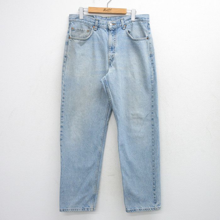 W34★古着 ジーンズ Levis リーバイス 550 メンズ コットン 薄紺 デニム 26mar24