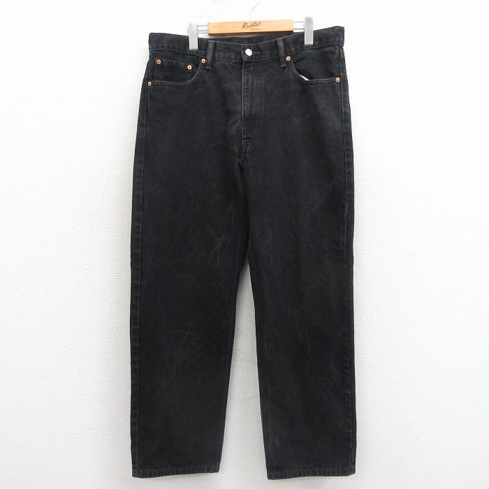 W37★古着 ジーンズ Levis リーバイス 550 メンズ テーパード コットン 黒 デニム【spe】 26apr07
