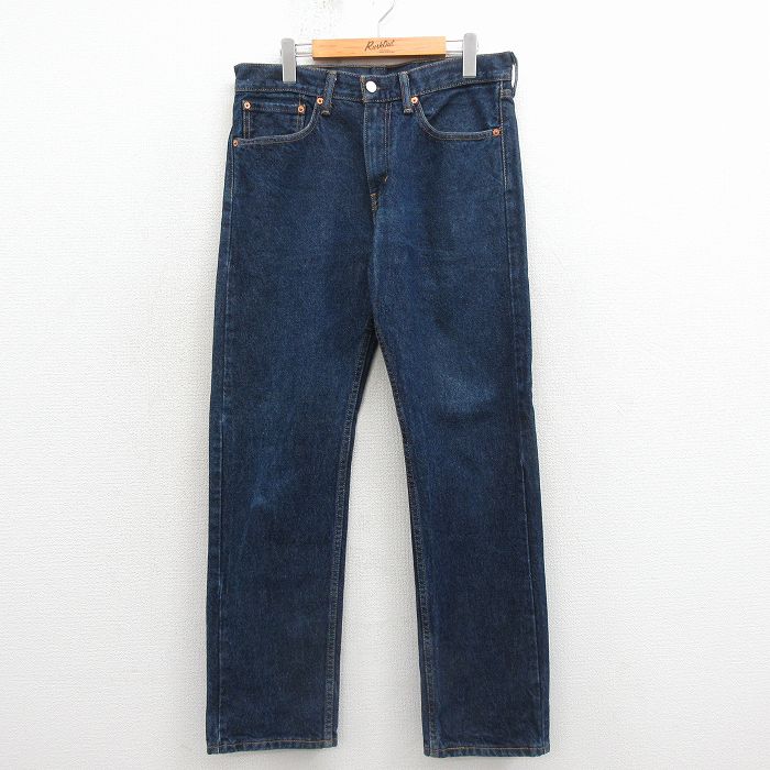 W33★古着 ジーンズ Levis リーバイス 505 メンズ コットン 濃紺 デニム 26apr07