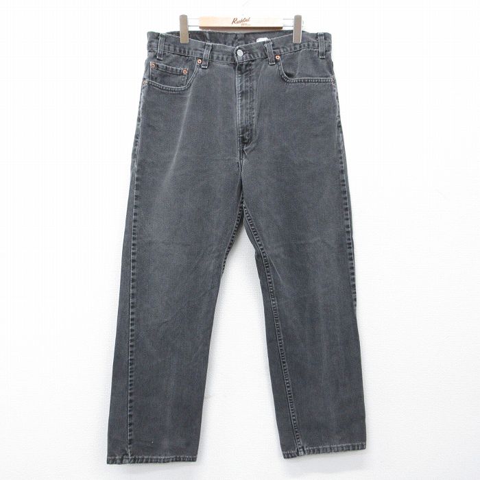 W37★古着 ジーンズ Levis リーバイス 505 メンズ 90年代 90s コットン USA製 黒 デニム【spe】 26apr28
