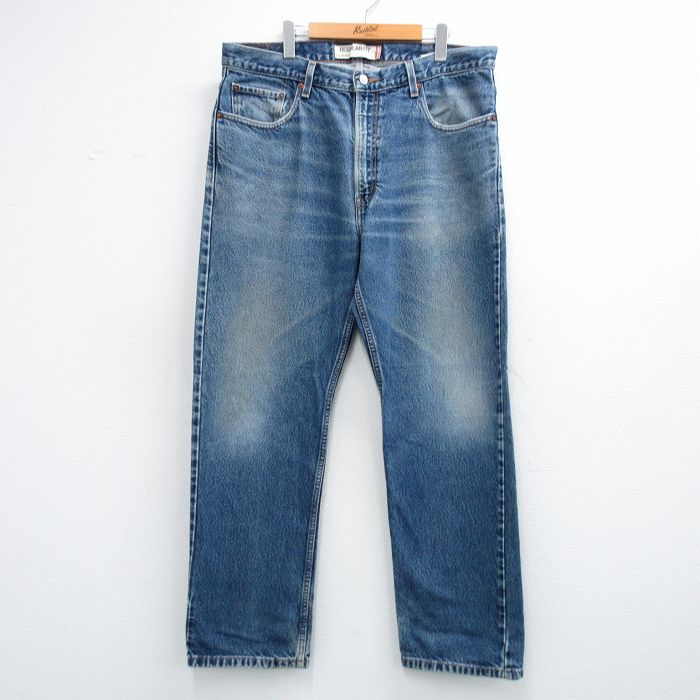 W39★古着 ジーンズ Levis リーバイス 505 メンズ ヒゲ コットン ネイビー デニム【spe】 26may13