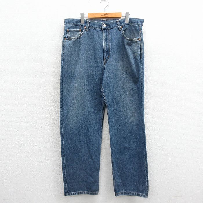 W37★古着 リーバイス Levis 550 メンズ テーパード コットン ネイビー デニム 26jun17
