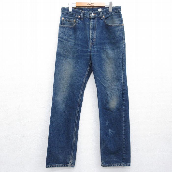 リーバイス505 90s ジーンズ ヒゲ ネイビー 実寸W33 | 古着