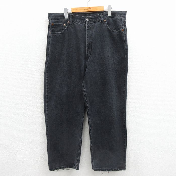 W40★古着 リーバイス Levis 550 メンズ テーパード 大きいサイズ コットン ブラック デニム 26jun29