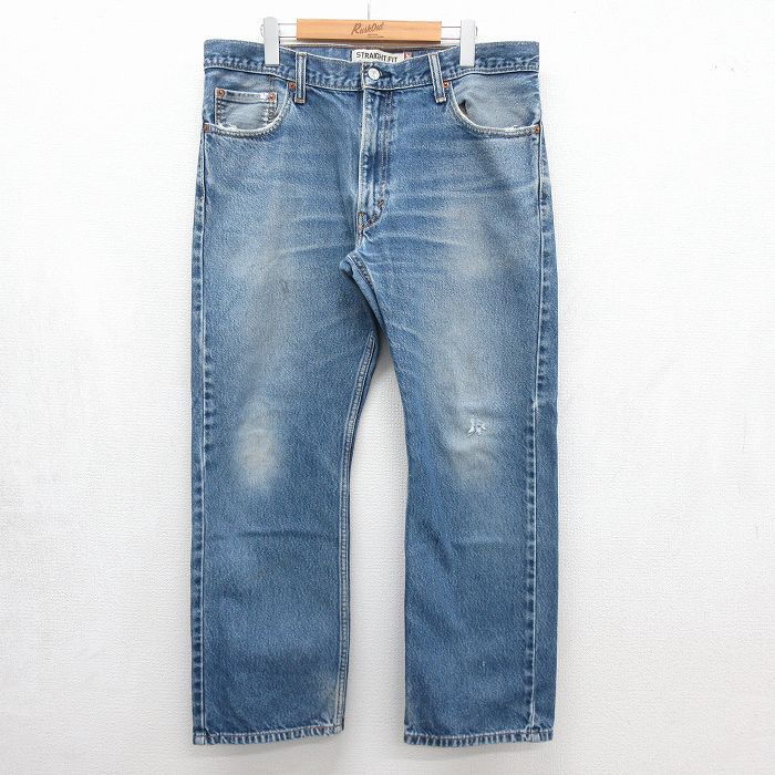 リーバイス505 ジーンズ ヒゲ ネイビー 実寸W37 | 古着