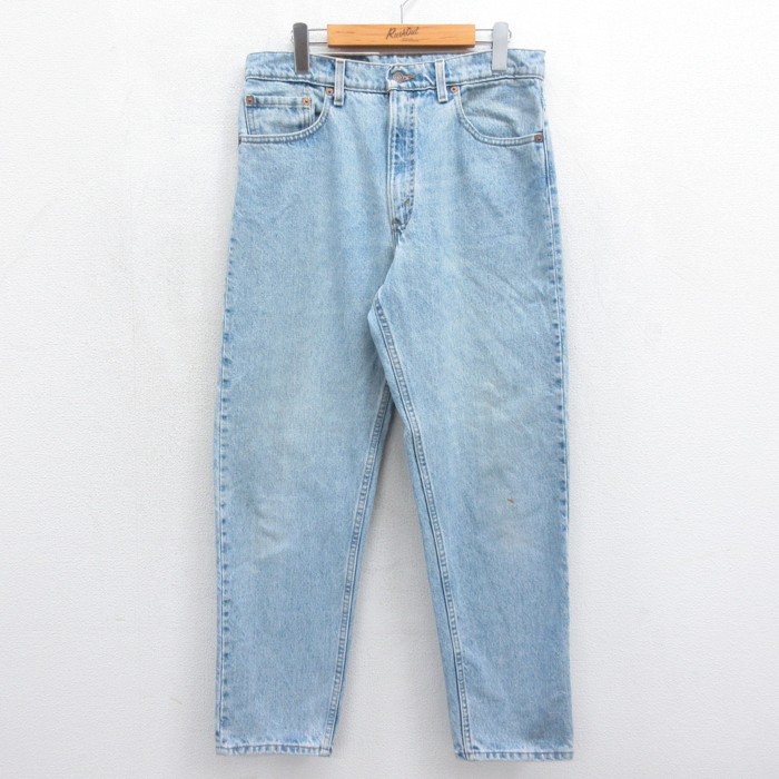 W33★古着 Levi's リーバイス メンズ 90年代 90s ジーンズ 550 リラックスフィット コットン USA製 ネイビー デニム【spe】 26sep04