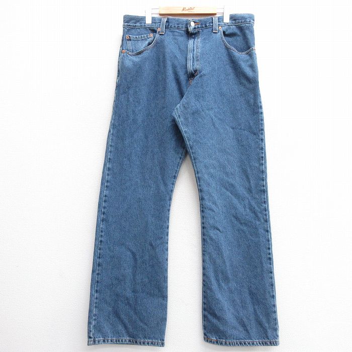 W38★古着 ジーンズ Levis リーバイス 517 メンズ ブーツカット コットン 紺 ネイビー デニム 25feb20 中古 ボトムス ジーパン Gパン ロング パンツ