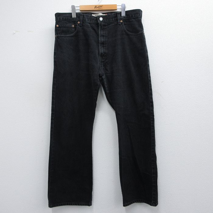 W38★古着 ジーンズ Levis リーバイス 517 メンズ コットン 黒 ブラック デニム 25mar13 中古 ボトムス ジーパン Gパン ロング パンツ