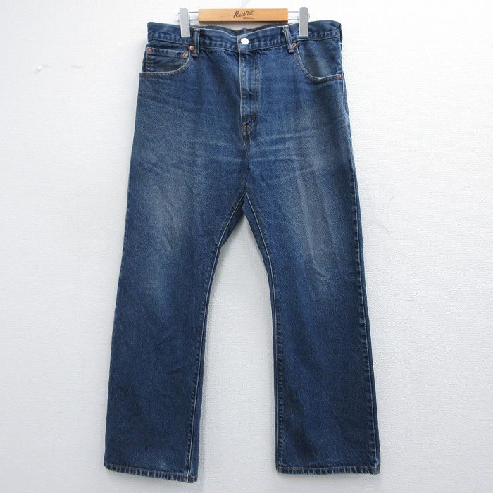 W36★古着 ジーンズ Levis リーバイス 517 メンズ ヒゲ コットン 紺 ネイビー デニム 25mar13 中古 ボトムス ジーパン Gパン ロング パンツ