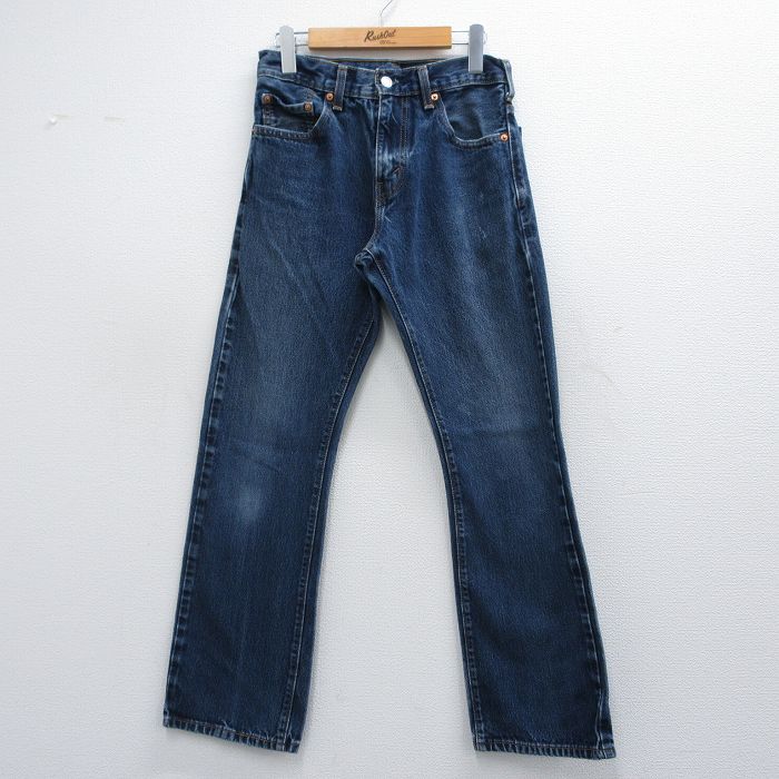 W29★古着 ジーンズ Levis リーバイス 517 メンズ 紺 ネイビー デニム 25mar13 中古 ボトムス ジーパン Gパン ロング パンツ
