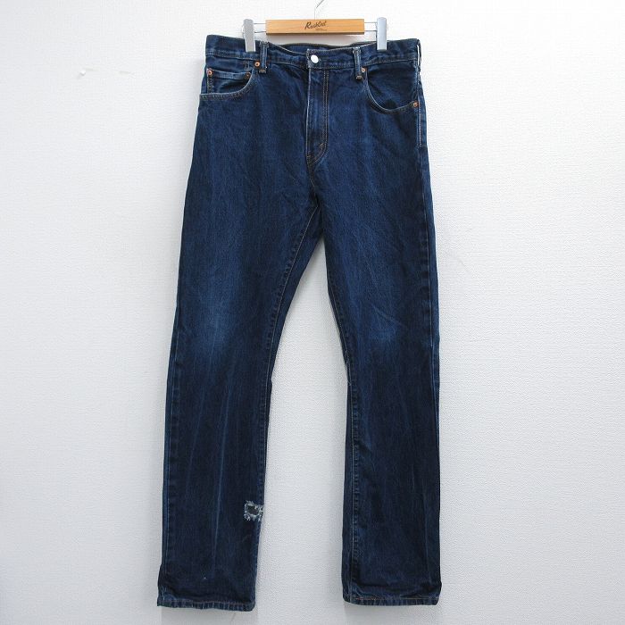 W36★古着 ジーンズ Levis リーバイス 517 メンズ ブーツカット コットン 濃紺 ネイビー デニム 25may09 中古 ボトムス ジーパン Gパン ロング パンツ