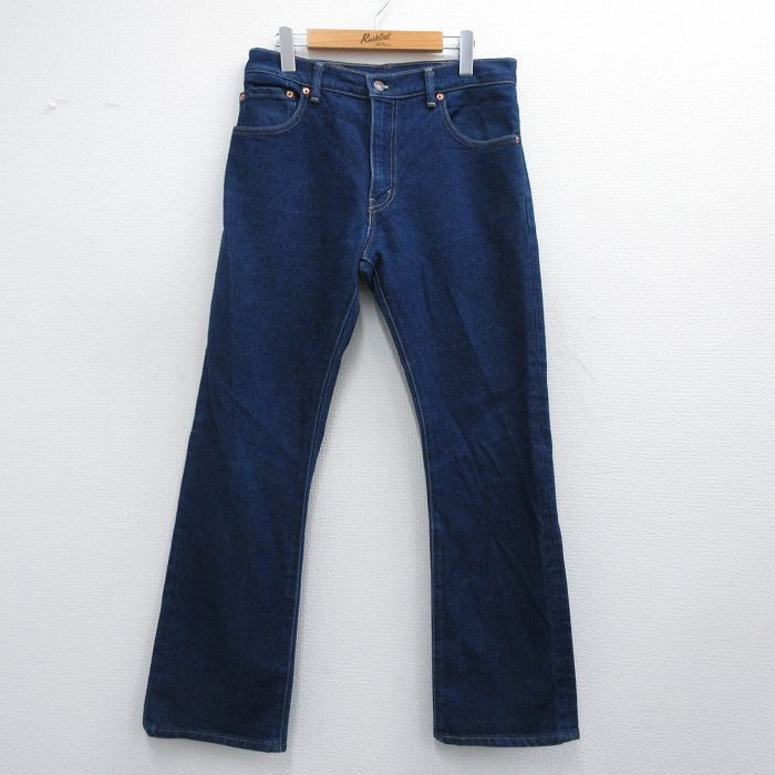 W32★古着 ジーンズ Levis リーバイス 517 メンズ 濃紺 ネイビー デニム 25may09 中古 ボトムス ジーパン Gパン ロング パンツ