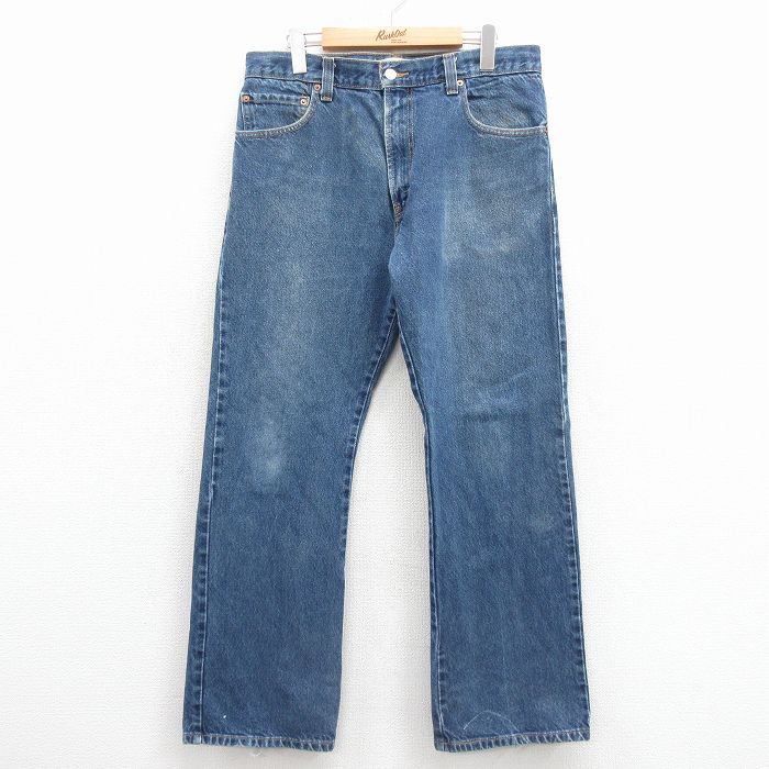 W34★古着 ジーンズ Levis リーバイス 517 メンズ ブーツカット コットン 紺 デニム 25dec10
