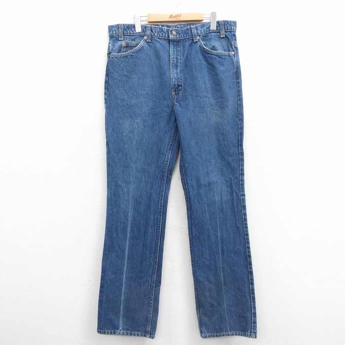 W37★古着 ジーンズ Levis リーバイス 517 メンズ 90年代 90s ブーツカット コットン USA製 紺【spe】 25dec10