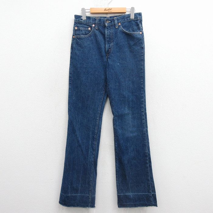 W31★古着 ジーンズ Levis リーバイス 517 メンズ 80年代 80s ブーツカット USA製 タロン 紺 デニム【spe】 25dec10