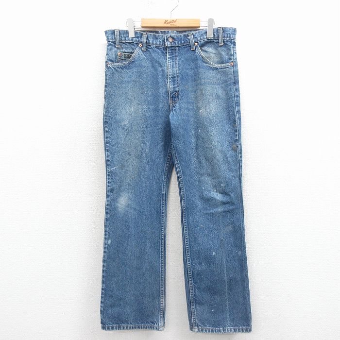 W36★古着 ジーンズ Levis リーバイス 517 メンズ 90年代 90s ブーツカット USA製 紺 デニム【spe】 26feb10