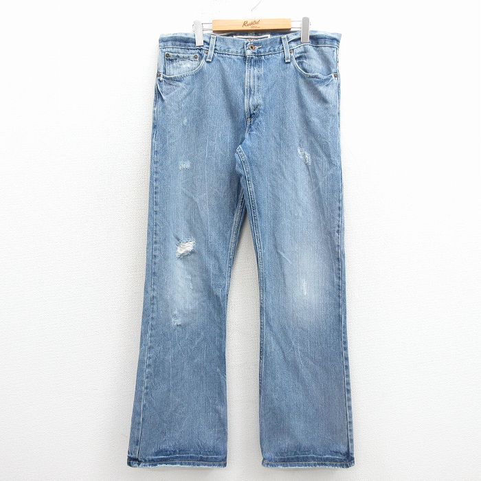 W36★古着 ジーンズ Levis リーバイス 527 メンズ ブーツカット 紺 デニム 26feb27
