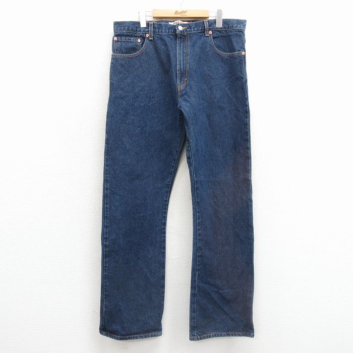 W37★古着 ジーンズ Levis リーバイス 517 メンズ ブーツカット コットン 濃紺 デニム 26feb27