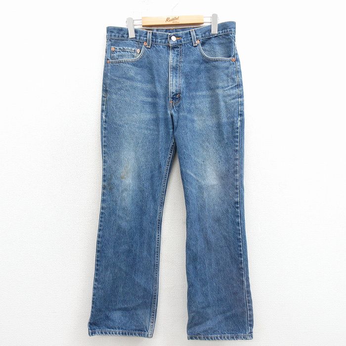 W34★古着 ジーンズ Levis リーバイス 517 メンズ 00年代 00s ブーツカット ヒゲ コットン 紺 デニム【spe】 26feb27