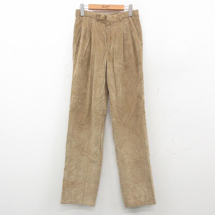 【50%OFF】W29★古着 COTLER コーデュロイ パンツ メンズ 80年代 80s コットン USA製 ベージュ系 カーキ 24dec05 中古 ボトムス ロング