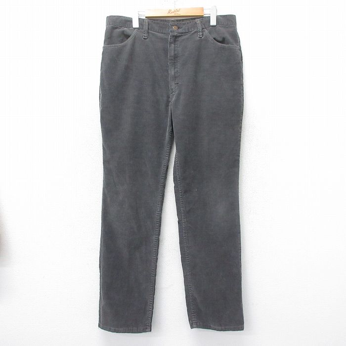 【20%OFF】W36★古着 ラスラー コーデュロイ パンツ メンズ 80年代 80s USA製 濃グレー 25feb18 中古 ボトムス ロング