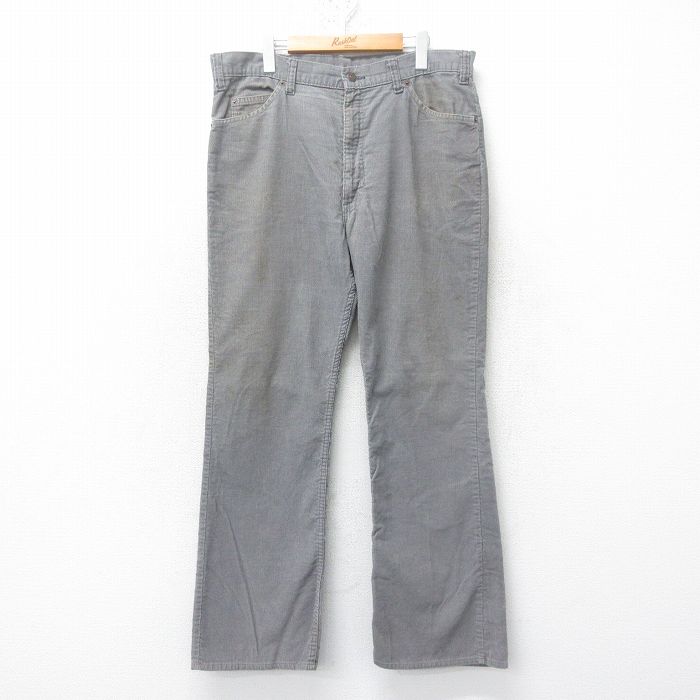 W37★古着 リーバイス Levis 517 コーデュロイ パンツ メンズ 80年代 80s フレア タロン グレー 【spe】 25feb18 中古 ボトムス ロング