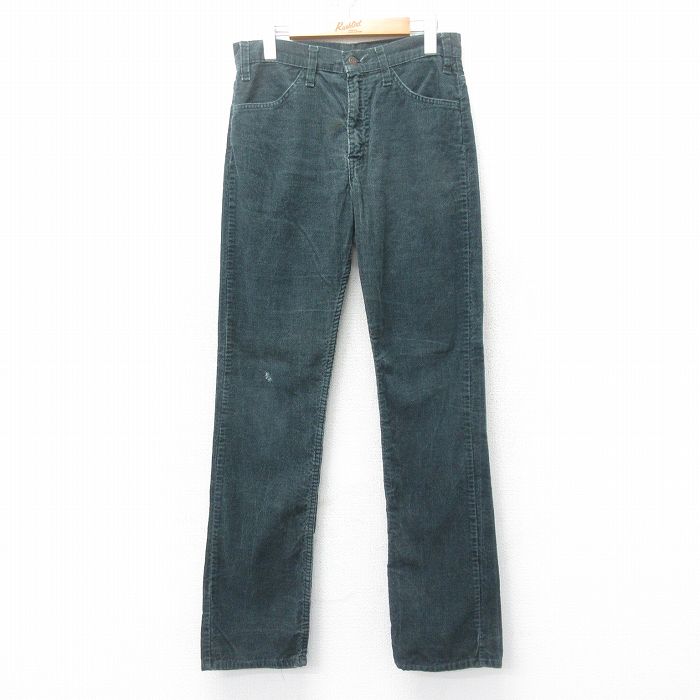 【20%OFF】W29★古着 リーバイス Levis 519 コーデュロイ パンツ メンズ 80年代 80s タロン 緑 グリーン 【spe】 25feb18 中古 ボトムス ロング