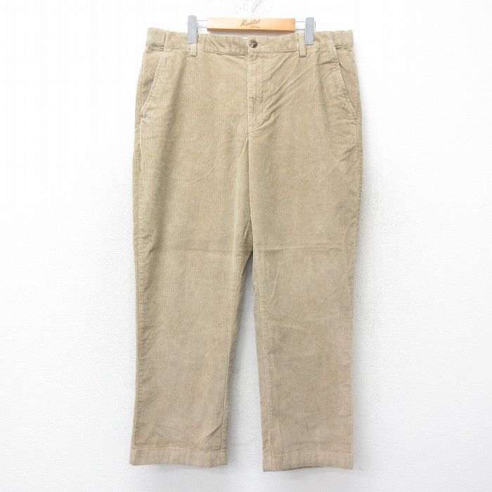 W37★古着 エルエルビーン LLBEAN コーデュロイ パンツ メンズ 00年代 00s 太畝 ベージュ カーキ 25feb18 中古 ボトムス ロング