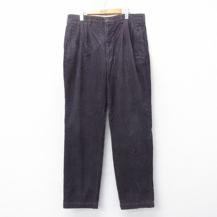 W35★古着 ラルフローレン Ralph Lauren ブランド コーデュロイ パンツ メンズ 90年代 90s 太畝 コットン 紫系 パープル 25feb18 中古 ボトムス ロング