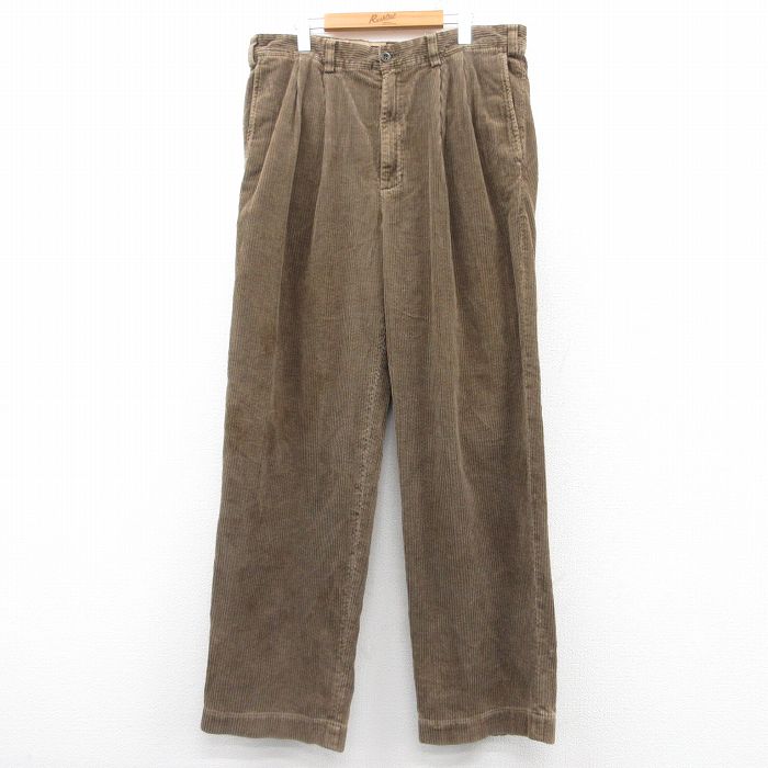 W36★古着 アバクロンビー Abercrombie&fitch コーデュロイ パンツ メンズ 90年代 90s 太畝 茶 ブラウン 25feb22 中古 ボトムス ロング