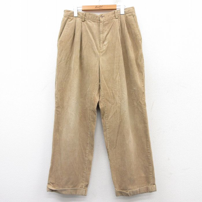 【50%OFF】W34★古着 ギャップ GAP コーデュロイ パンツ メンズ 00年代 00s 太畝 ベージュ カーキ 25feb22 中古 ボトムス ロング